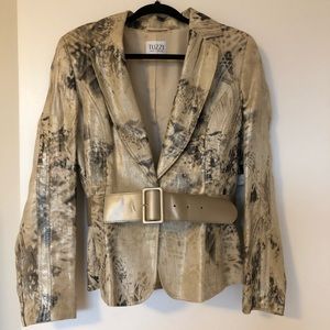 Tuzzi blazer/jacket! Tan printed metallic gold.